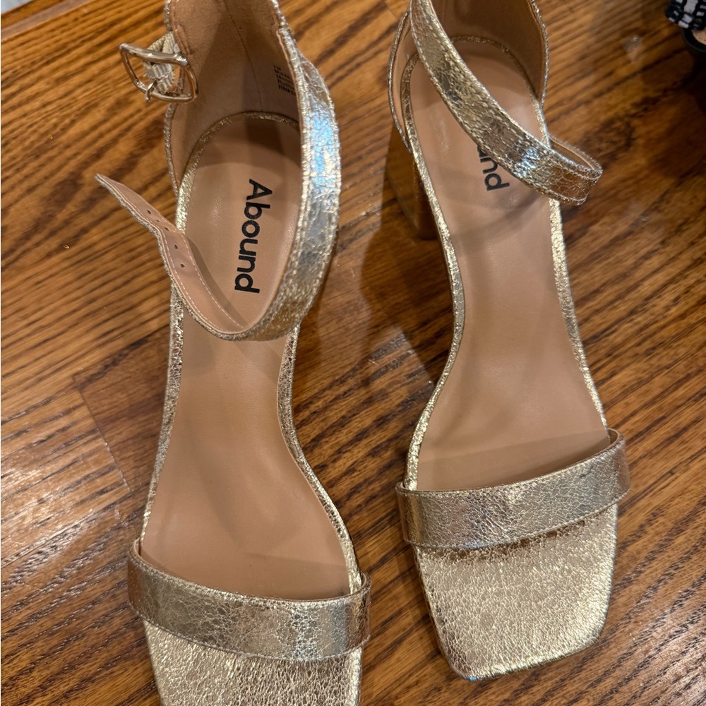 Abound Metallic Gold Block Heel Sandals